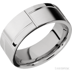8 mm wide Flat 14K White Gold band