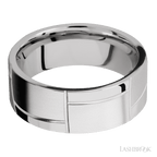 8 mm wide Flat 14K White Gold band