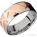 8 mm wide Beveled 14K White Gold band