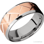 8 mm wide Beveled 14K White Gold band