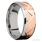 8 mm wide Beveled 14K White Gold band