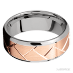 8 mm wide Beveled 14K White Gold band