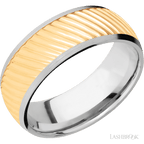 8 mm wide Domed 14K White Gold band
