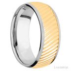 8 mm wide Domed 14K White Gold band