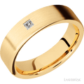 6 mm wide Flat 14K Yellow Gold band w/ Diamond Accent