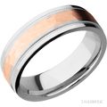 7 mm wide Flat Stepped Edges Milgrain Cobalt Chrome band
