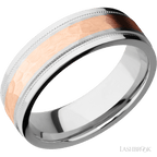 7 mm wide Flat Stepped Edges Milgrain Cobalt Chrome band