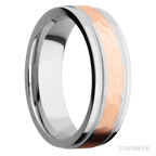 7 mm wide Flat Stepped Edges Milgrain Cobalt Chrome band