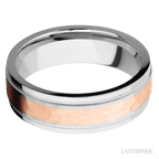 7 mm wide Flat Stepped Edges Milgrain Cobalt Chrome band
