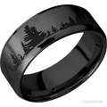 8 mm wide Beveled Zirconium band