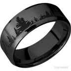 8 mm wide Beveled Zirconium band