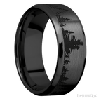 8 mm wide Beveled Zirconium band