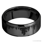 8 mm wide Beveled Zirconium band