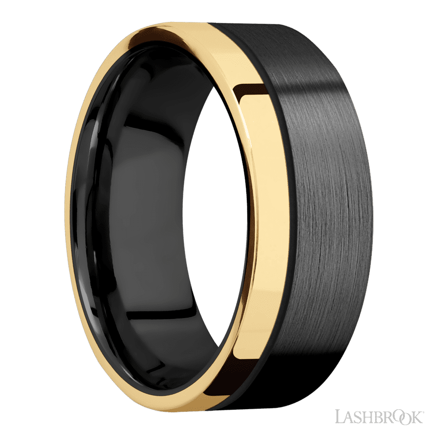 8 mm wide Flat Zirconium band