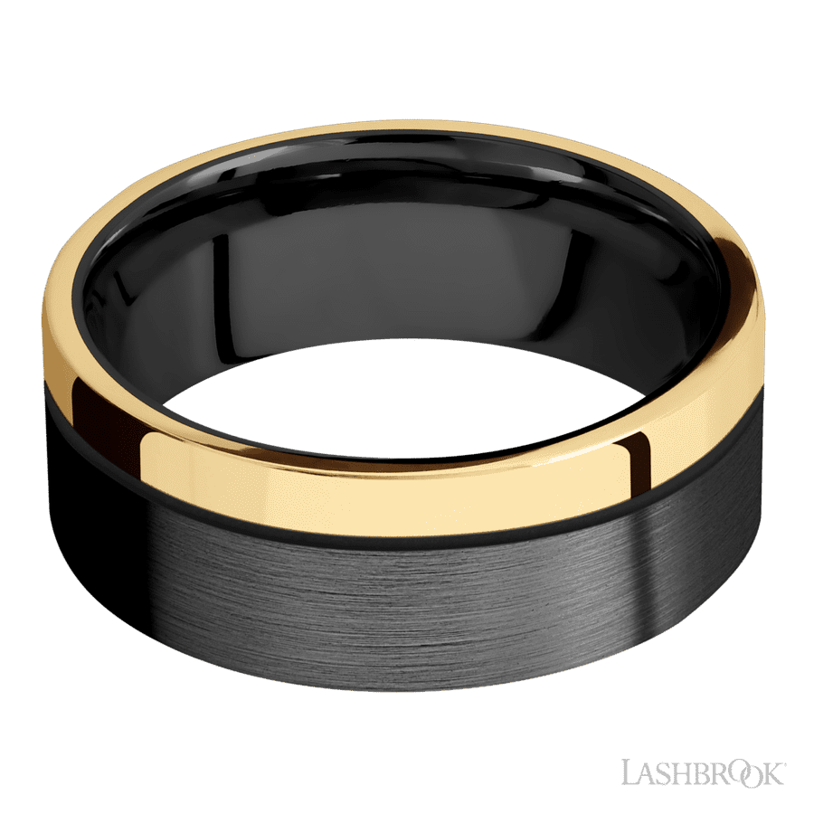 8 mm wide Flat Zirconium band