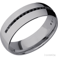 7 mm wide Domed Tantalum band w/ Black Diamond Accent