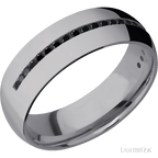 7 mm wide Domed Tantalum band w/ Black Diamond Accent