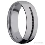 7 mm wide Domed Tantalum band w/ Black Diamond Accent