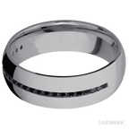 7 mm wide Domed Tantalum band w/ Black Diamond Accent