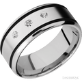 9 mm wide Beveled Cobalt Chrome band w/ Diamond Accent