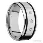 9 mm wide Beveled Cobalt Chrome band w/ Diamond Accent