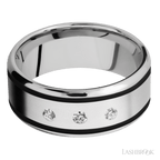 9 mm wide Beveled Cobalt Chrome band w/ Diamond Accent