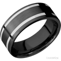 8 mm wide Flat Zirconium band