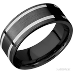 8 mm wide Flat Zirconium band