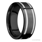 8 mm wide Flat Zirconium band