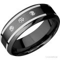 8 mm wide High Bevel Zirconium band w/ Diamond Accent