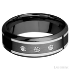 8 mm wide High Bevel Zirconium band w/ Diamond Accent