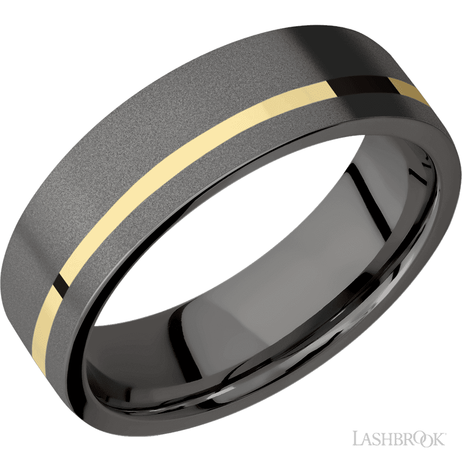7 mm wide Flat Tantalum Noir band