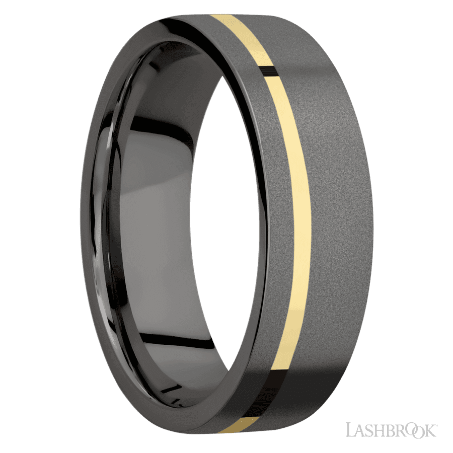 7 mm wide Flat Tantalum Noir band