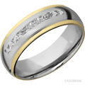 7 mm wide Domed Stepped Down Edges Cobalt Chrome band w/ Diamond Accent