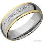 7 mm wide Domed Stepped Down Edges Cobalt Chrome band w/ Diamond Accent