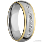7 mm wide Domed Stepped Down Edges Cobalt Chrome band w/ Diamond Accent