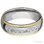 7 mm wide Domed Stepped Down Edges Cobalt Chrome band w/ Diamond Accent