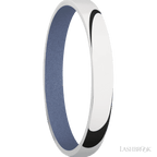 3 mm wide Domed 10K White Gold band featuring a Crushed Orchid sleeve