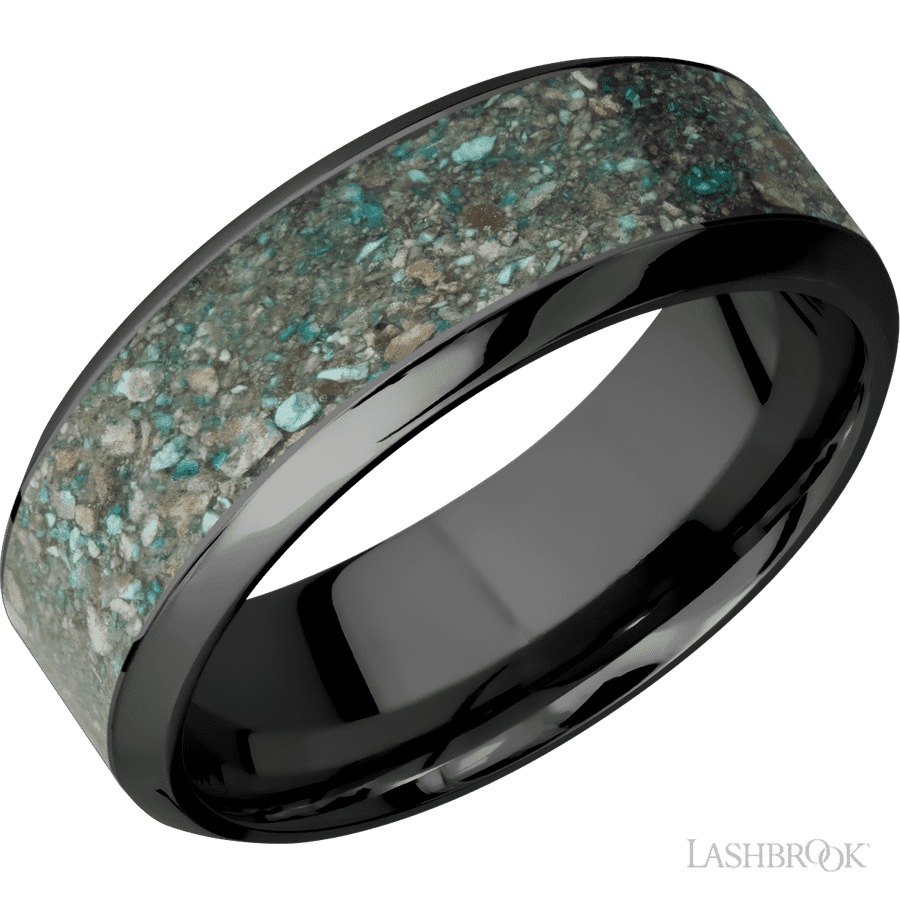 8 mm wide High Bevel Zirconium band