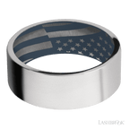 8 mm wide Flat Cobalt Chrome band featuring a Navy Blue sleeve