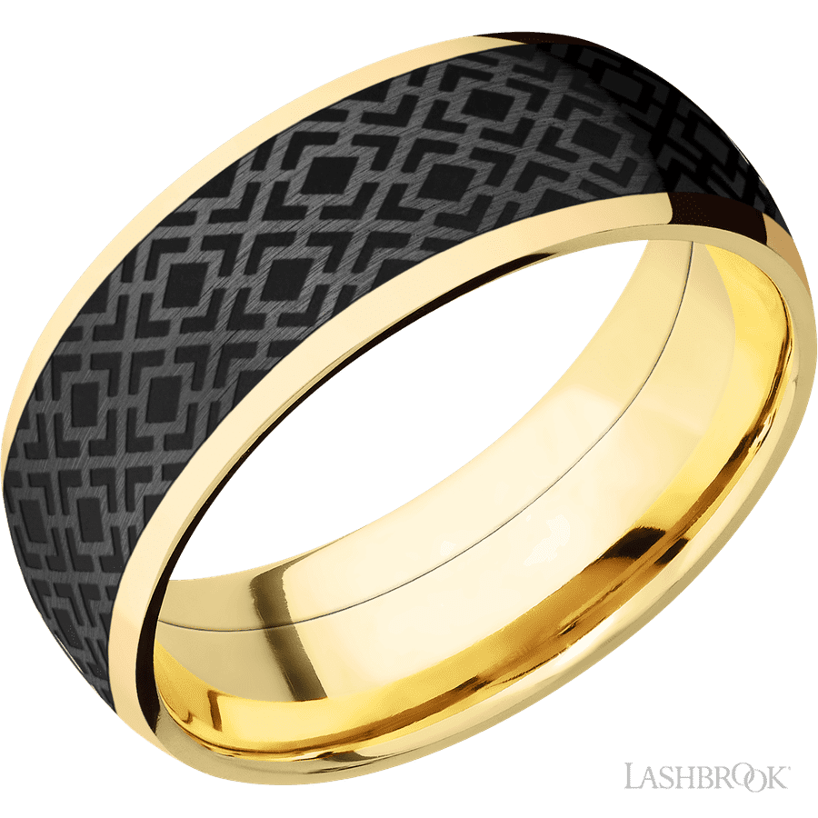 8 mm wide Domed 14K Yellow Gold band