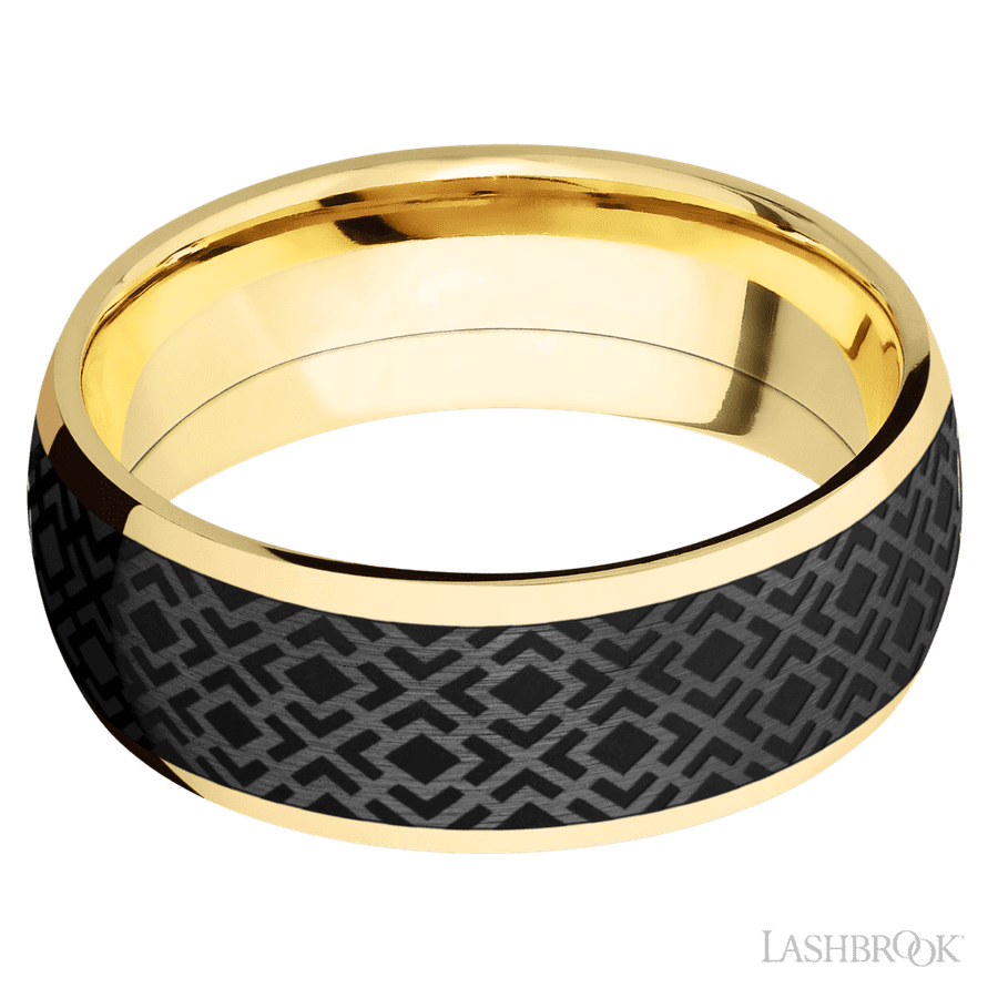 8 mm wide Domed 14K Yellow Gold band