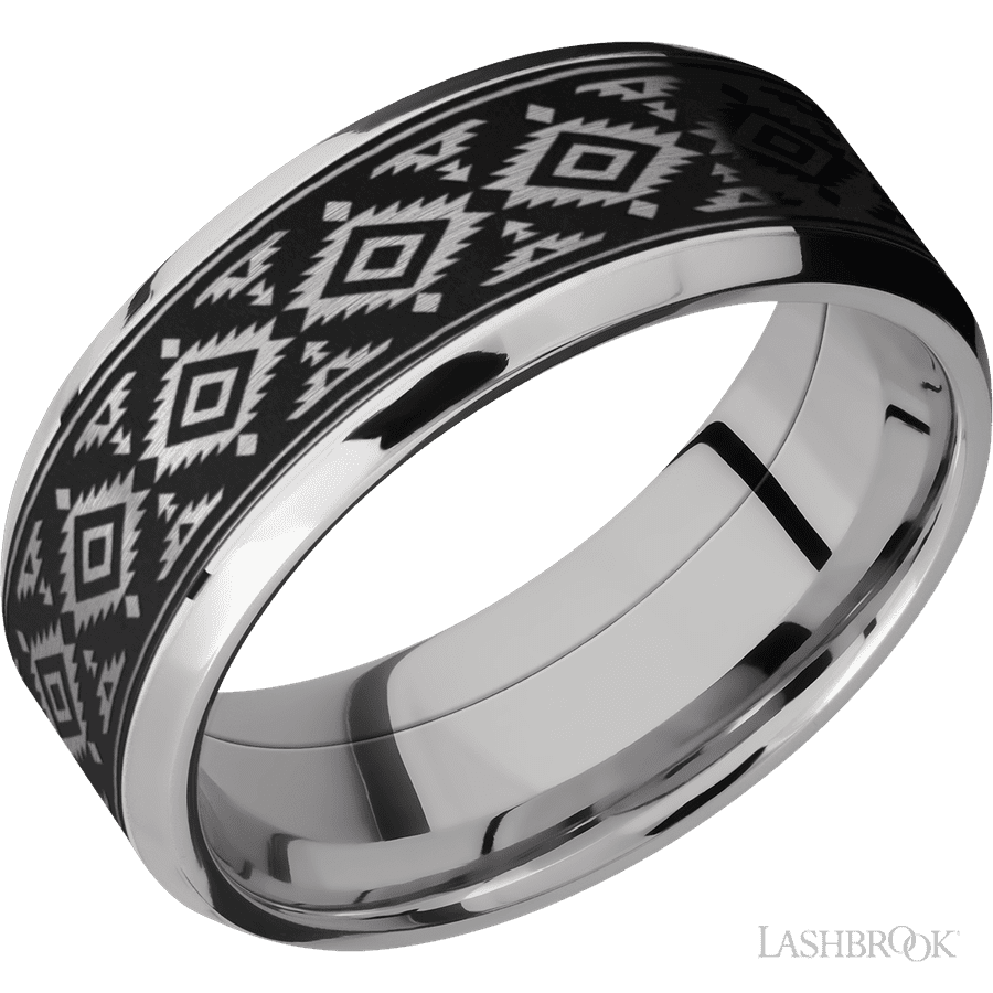 8 mm wide Beveled Cobalt Chrome band