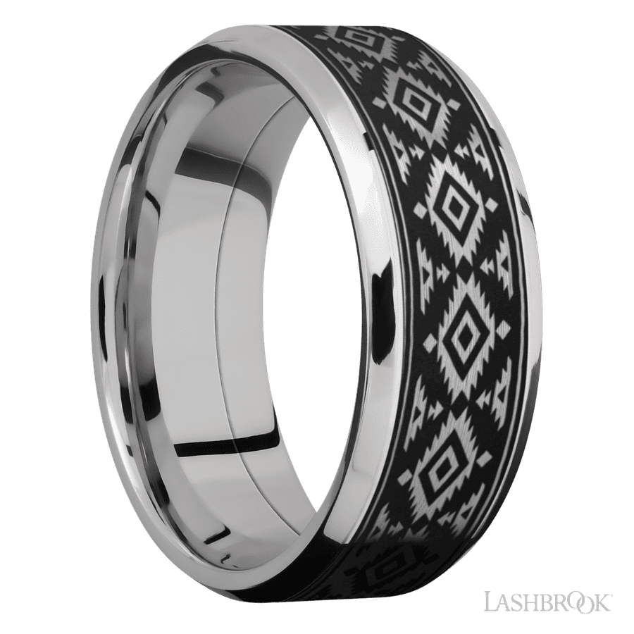 8 mm wide Beveled Cobalt Chrome band