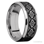 8 mm wide Beveled Cobalt Chrome band