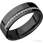 7 mm wide Flat Zirconium band w/ Diamond Accent