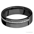 7 mm wide Flat Zirconium band w/ Diamond Accent