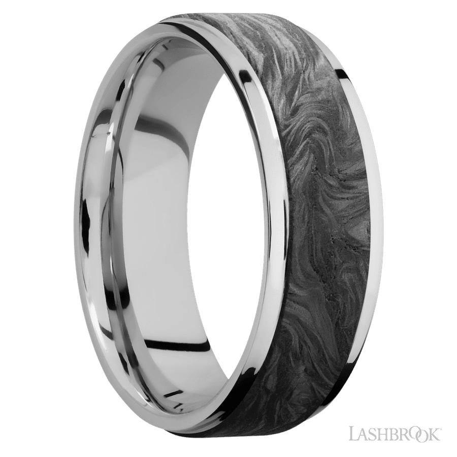7 mm wide Flat Grooved Edges Cobalt Chrome band