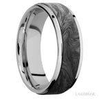 7 mm wide Flat Grooved Edges Cobalt Chrome band
