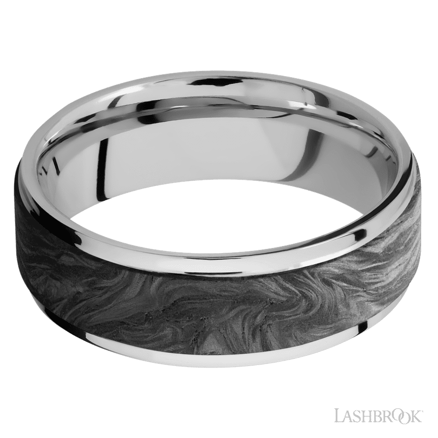 7 mm wide Flat Grooved Edges Cobalt Chrome band